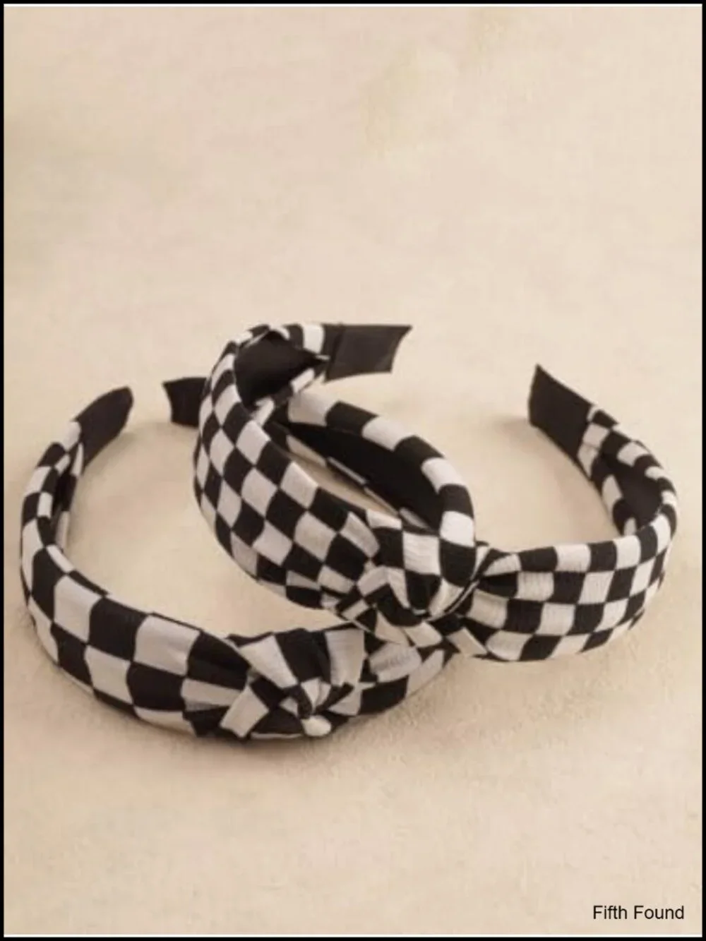 2pcs Checkered Headband, Gothic Punk Grunge Hair Accessory, Twist Knot